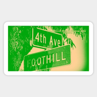 4th Avenue & Foothill Boulevard, Upland, California by Mistah Wilson Sticker